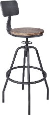Industrial Metal Adjustable Height Bar Stool - Modern Eclectic