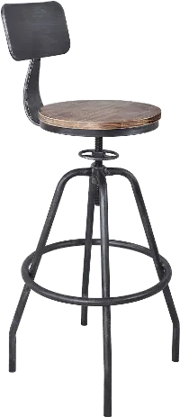 Modern Eclectic Metal Adjustable Height Bar Stool