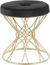 B18-JASMINE AUVBK Black Velvet Vanity Stool