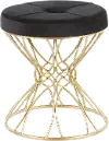 B18-JASMINE AUVBK Black Velvet Vanity Stool