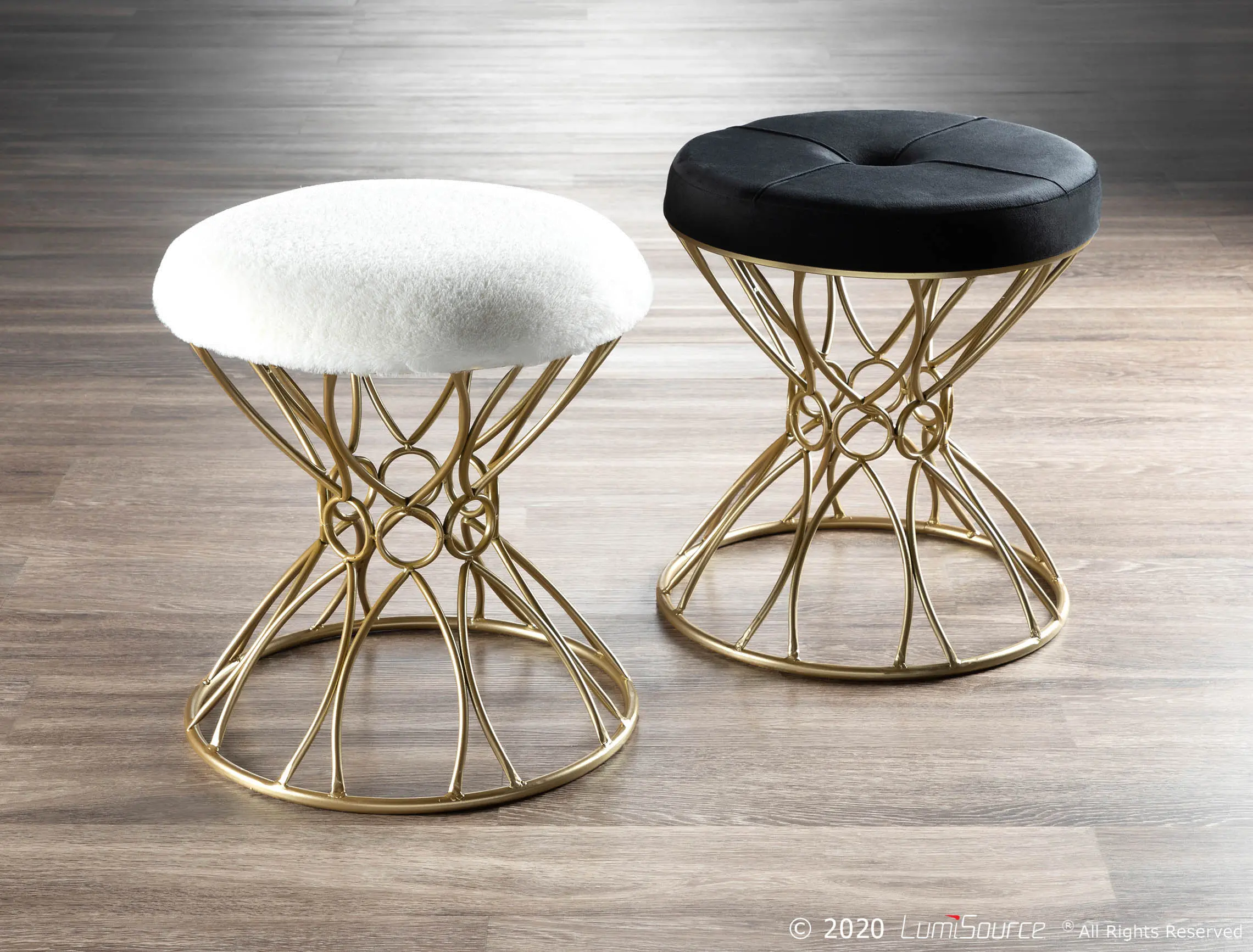 B18-JASMINE AUVBK Black Velvet Vanity Stool-3
