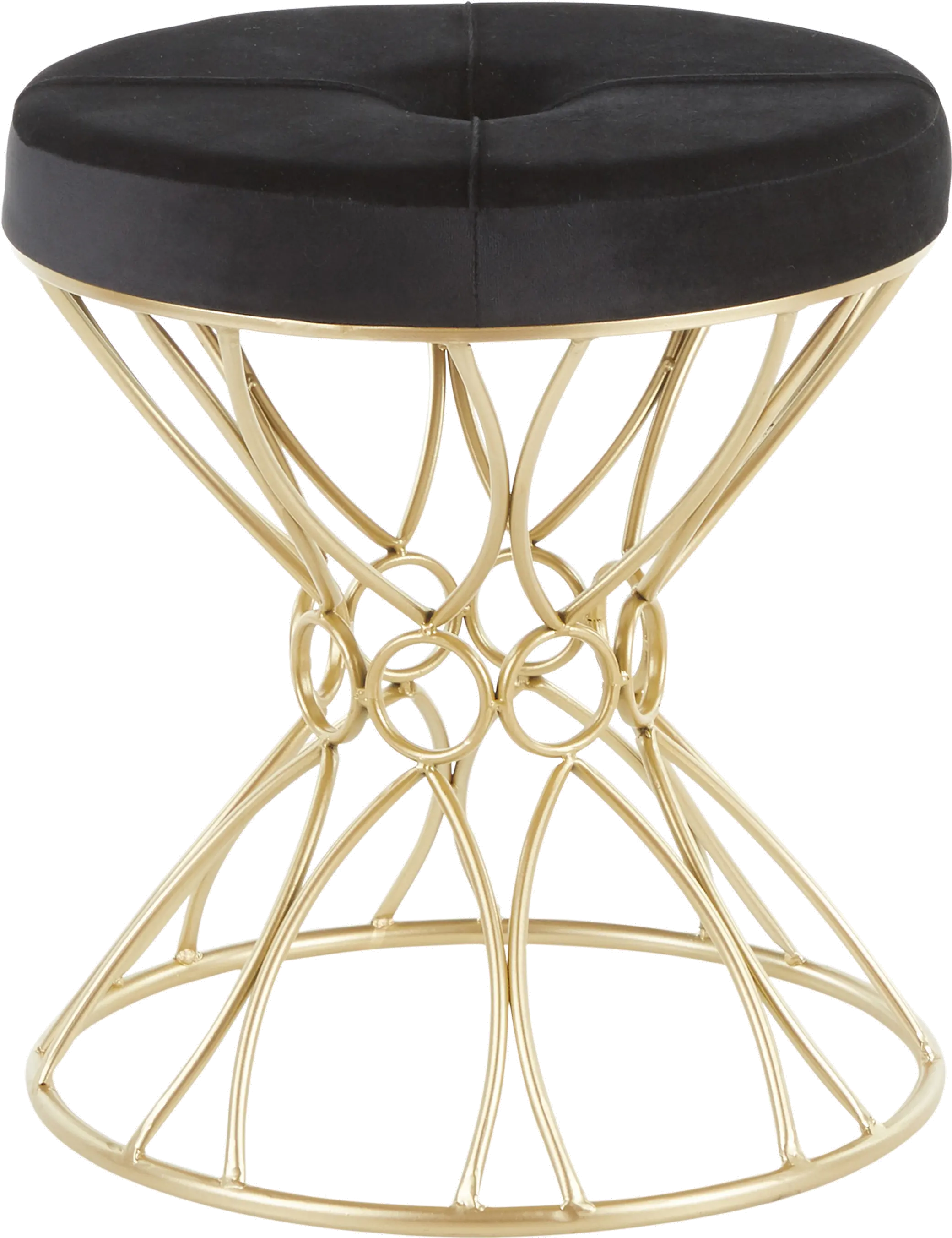 B18-JASMINE AUVBK Black Velvet Vanity Stool-4