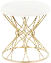 B18-JASMINE PLSH AUW White Velvet Vanity Stool