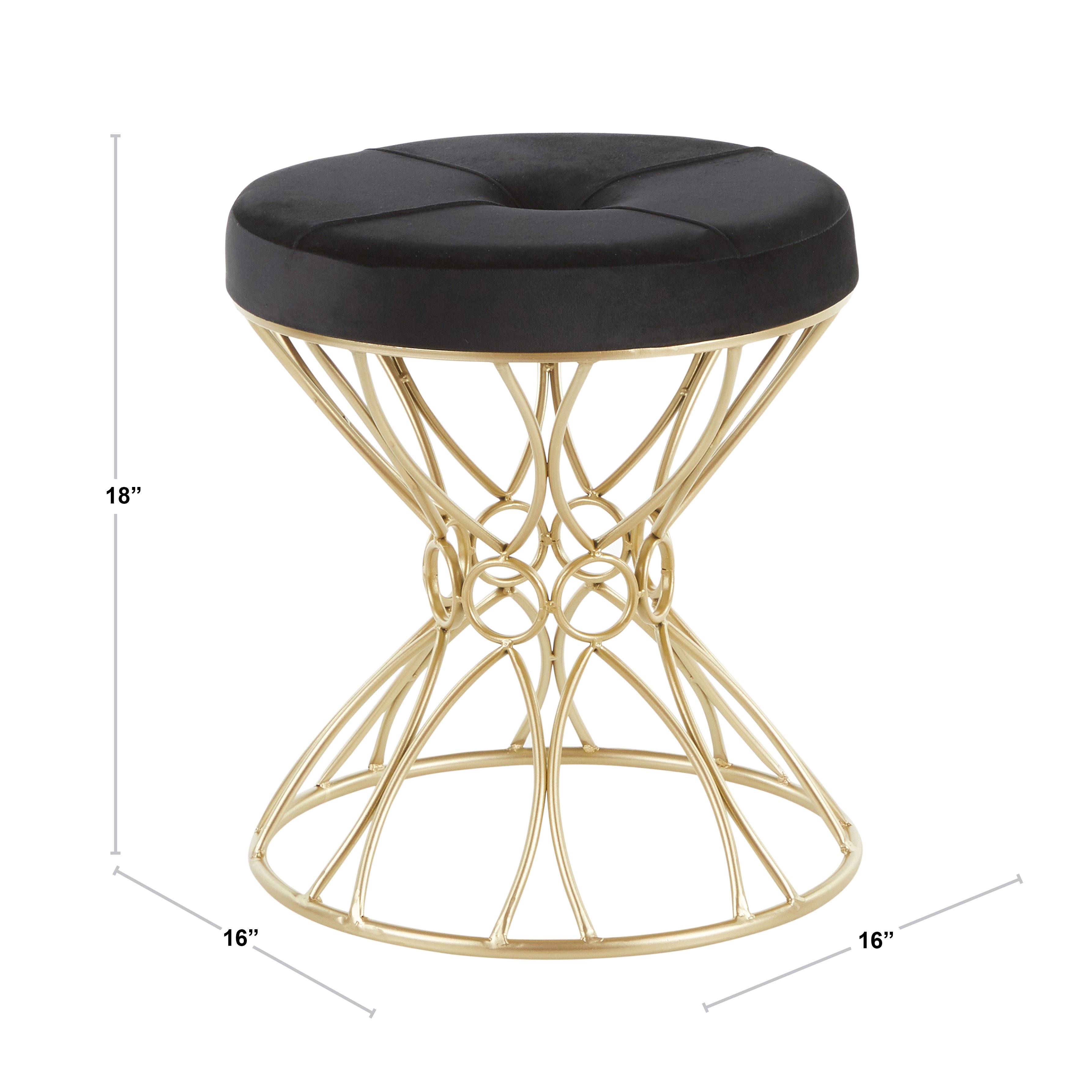 B18-JASMINE PLSH AUW White Velvet Vanity Stool-6