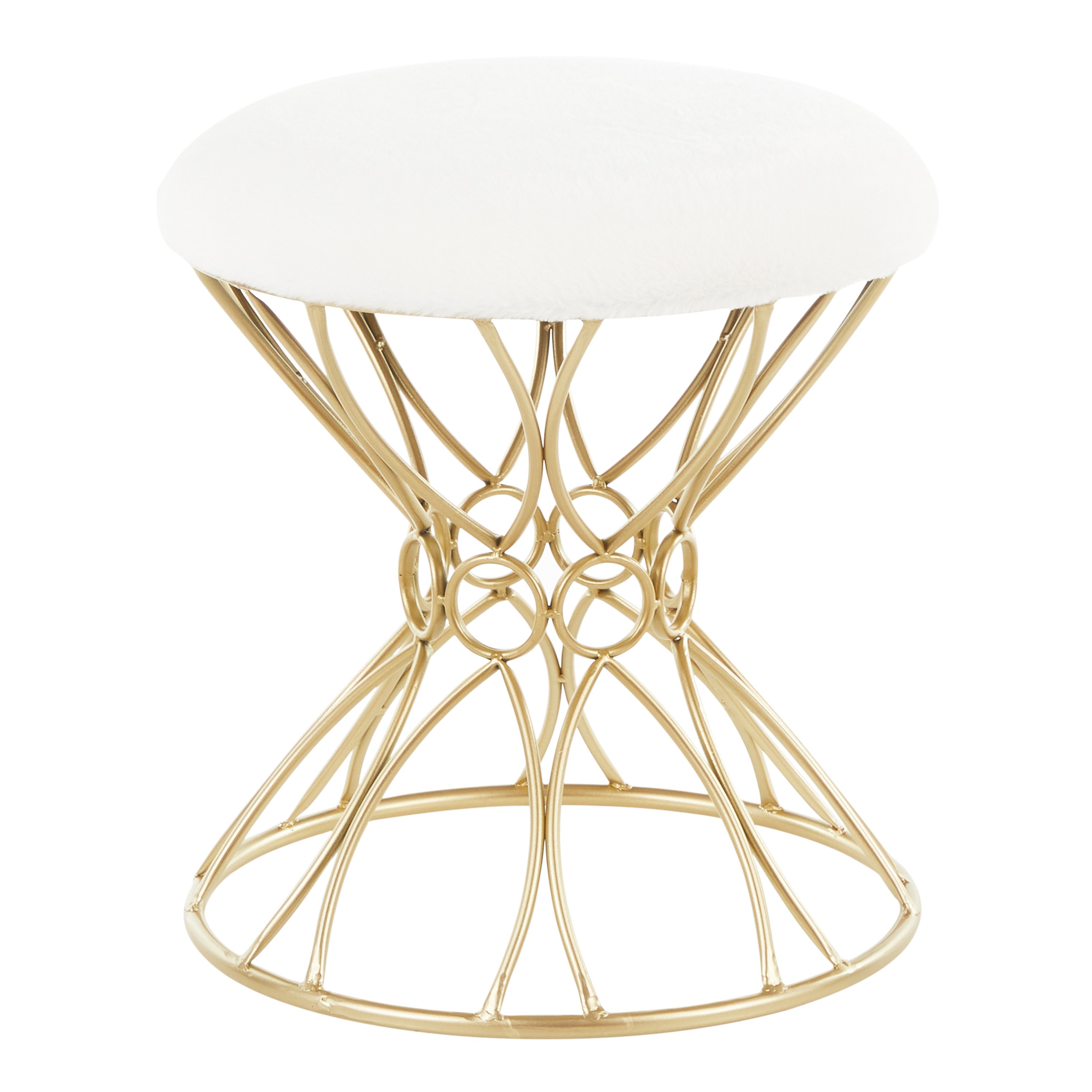B18-JASMINE PLSH AUW White Velvet Vanity Stool-7