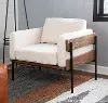CHR-KARI BNCR Farmhouse Cream Faux Leather Accent Chair - Kari