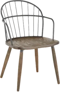 CH-RILEY BNBK Walnut and Black Industrial Chair