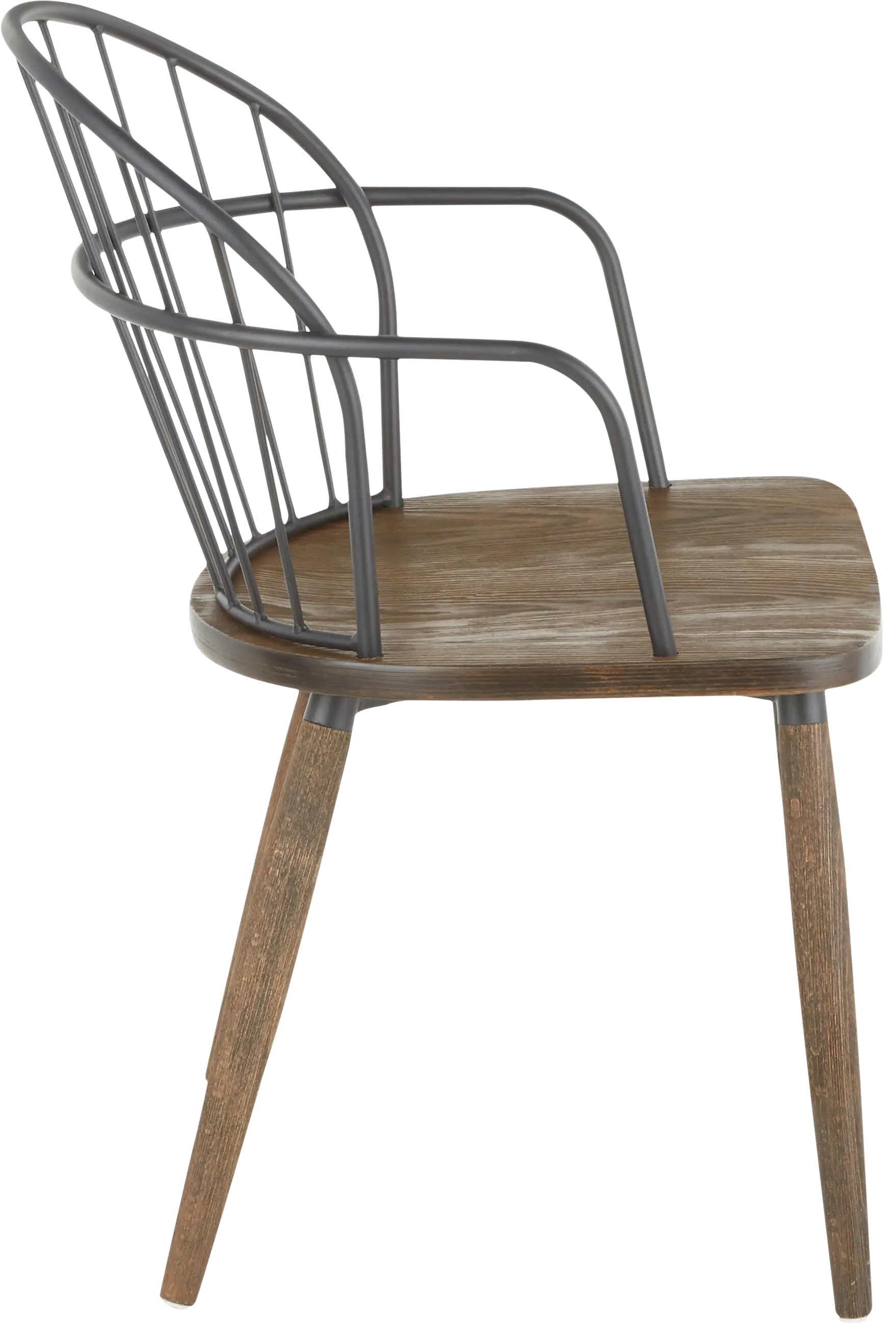 CH-RILEY BNBK Walnut and Black Industrial Chair-4