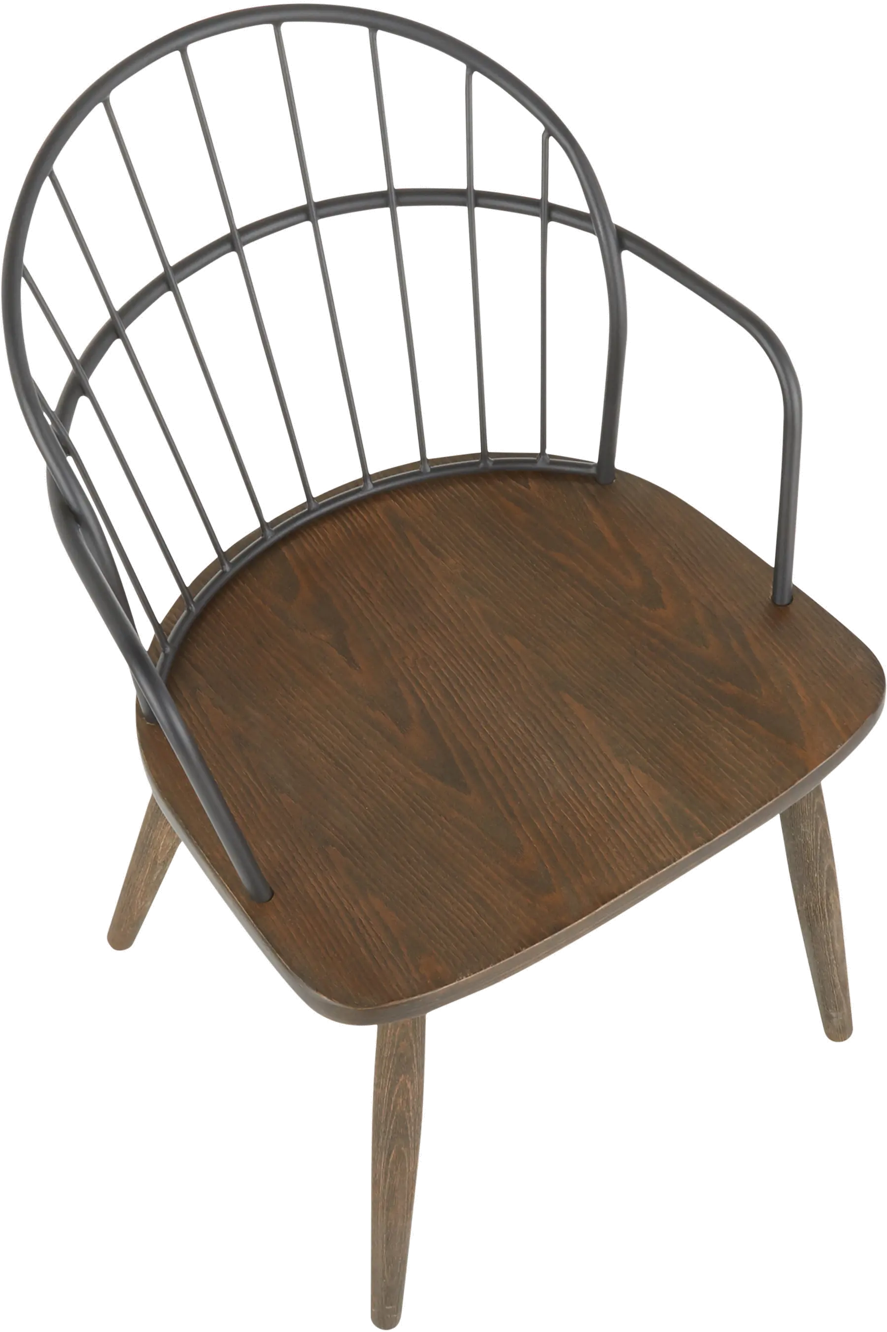 CH-RILEY BNBK Walnut and Black Industrial Chair-6
