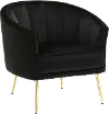 CHR-TANIA AU+BK Contemporary Black Velvet Glam Accent Chair - Tania