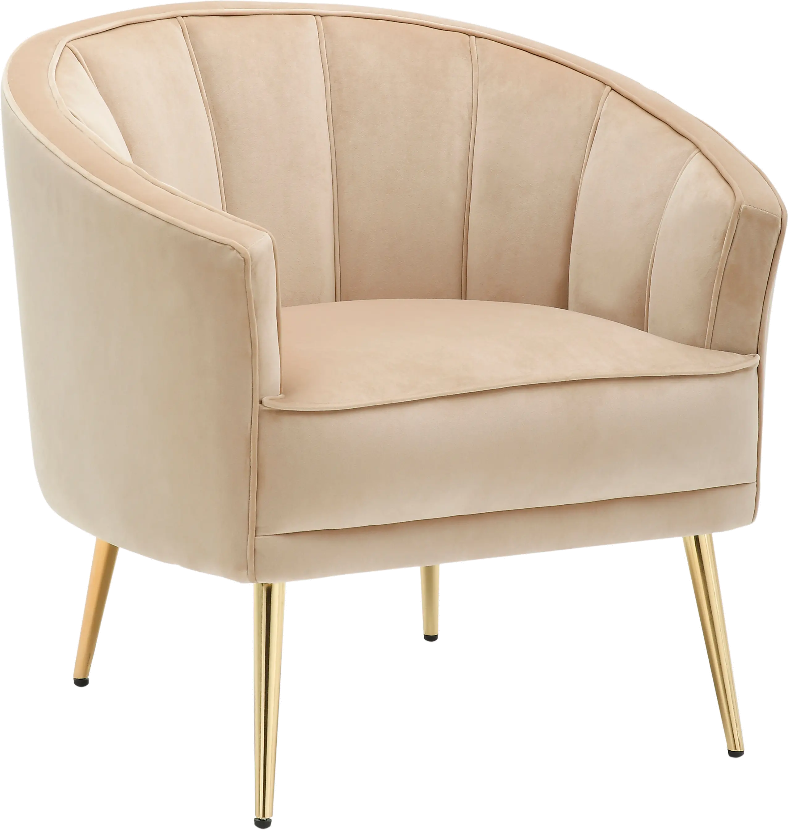 CHR-TANIA AU+CHMP Contemporary Champagne Velvet Glam Accent Chair - Tania-1