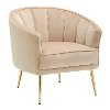 CHR-TANIA AU+CHMP Contemporary Champagne Velvet Glam Accent Chair - Tania