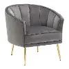 CHR-TANIA AU+GY Contemporary Gray Velvet Glam Accent Chair - Tania