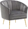 CHR-TANIA AU+GY Tania Gray Velvet Glam Accent Chair