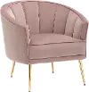 CHR-TANIA AU+PK Tania Blush Pink Velvet Glam Accent Chair