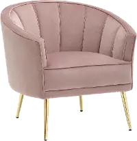 CHR-TANIA AU+PK Tania Blush Pink Velvet Glam Accent Chair