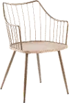 CH-WINSTON ANCUWW Winston Farmhouse Copper Metal and White Washed Wood Chair