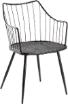 CH-WINSTON BKBK Farmhouse Black Metal and Black Wood Chair - Winston