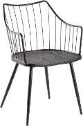 CH-WINSTON BKBK Winston Farmhouse Black Metal and Black Wood Chair