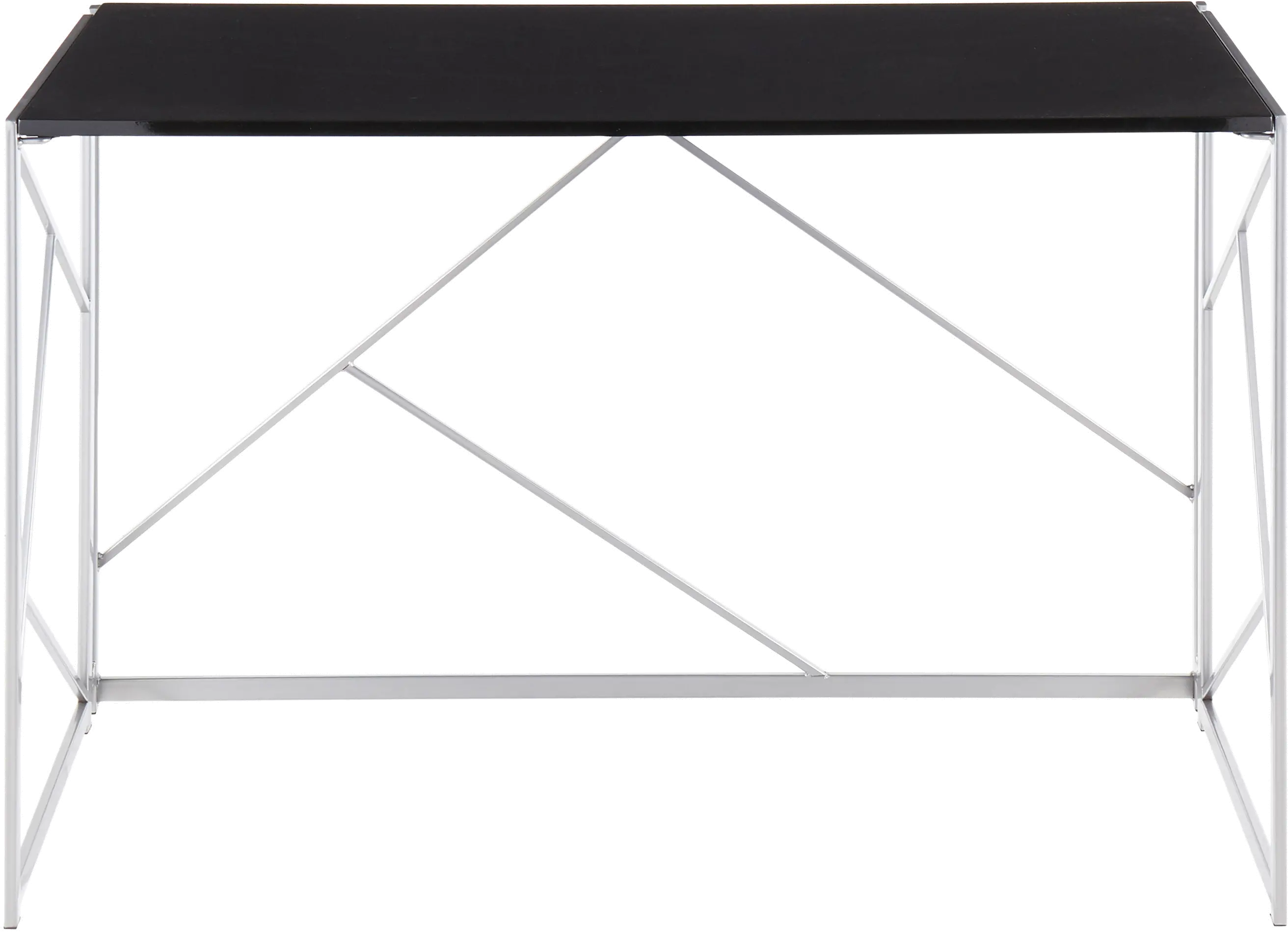 OFD-FOLIA SVBK Contemporary Silver and Black Office Desk - Folia-4