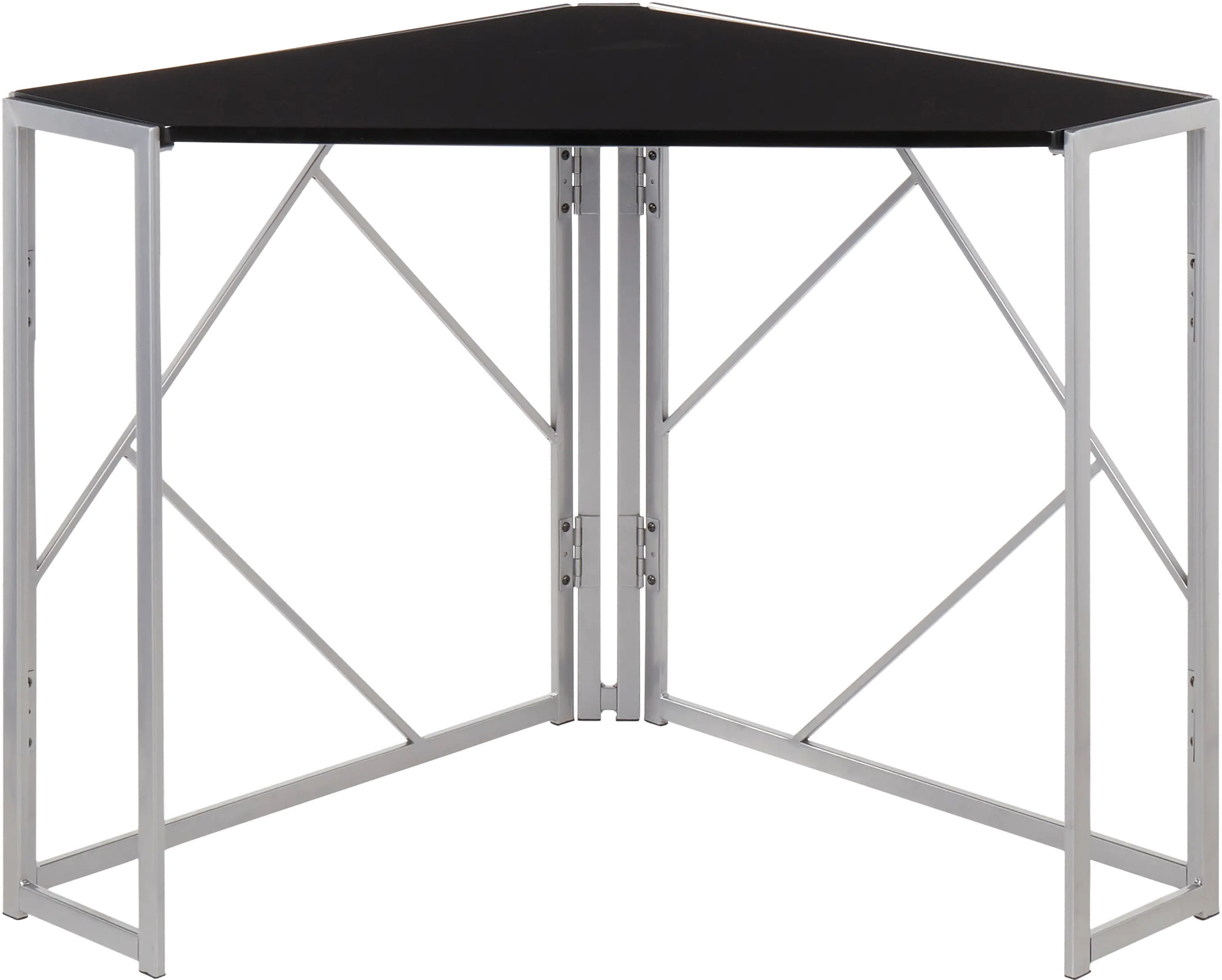 OFD-FOLIACNR SVBK Silver and Black Corner Desk - Folia-2