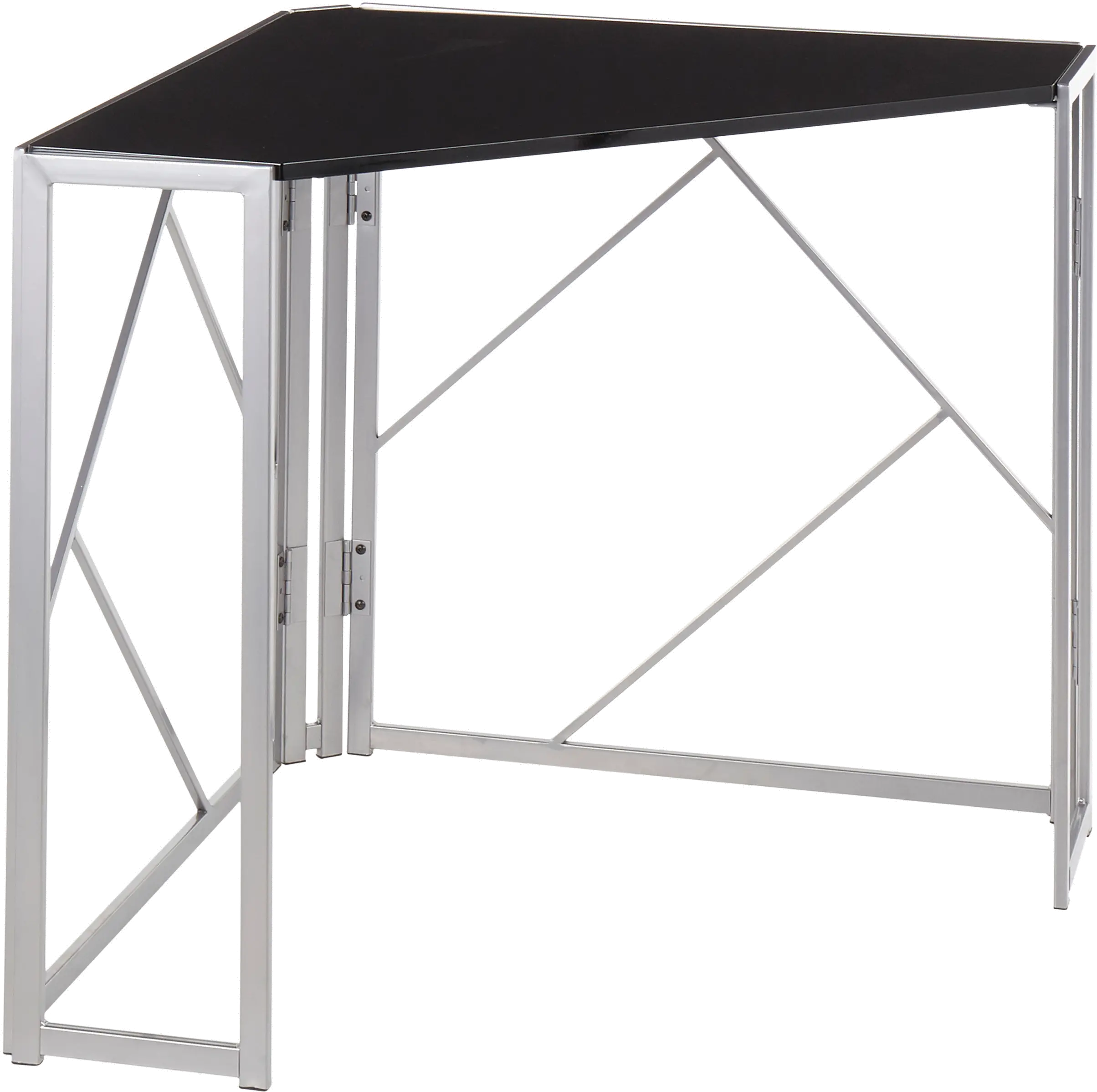 OFD-FOLIACNR SVBK Silver and Black Corner Desk - Folia-3