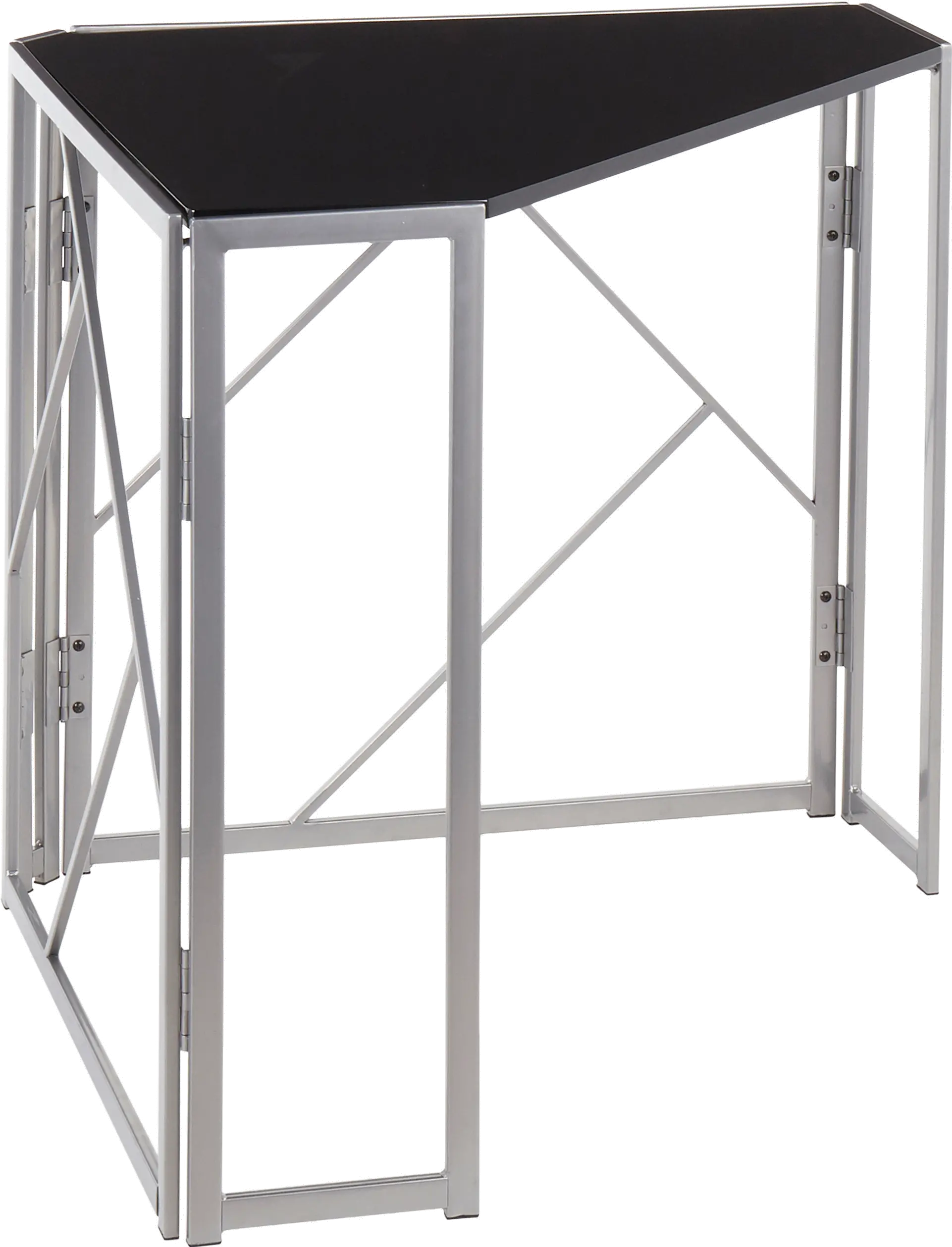 OFD-FOLIACNR SVBK Silver and Black Corner Desk - Folia-4