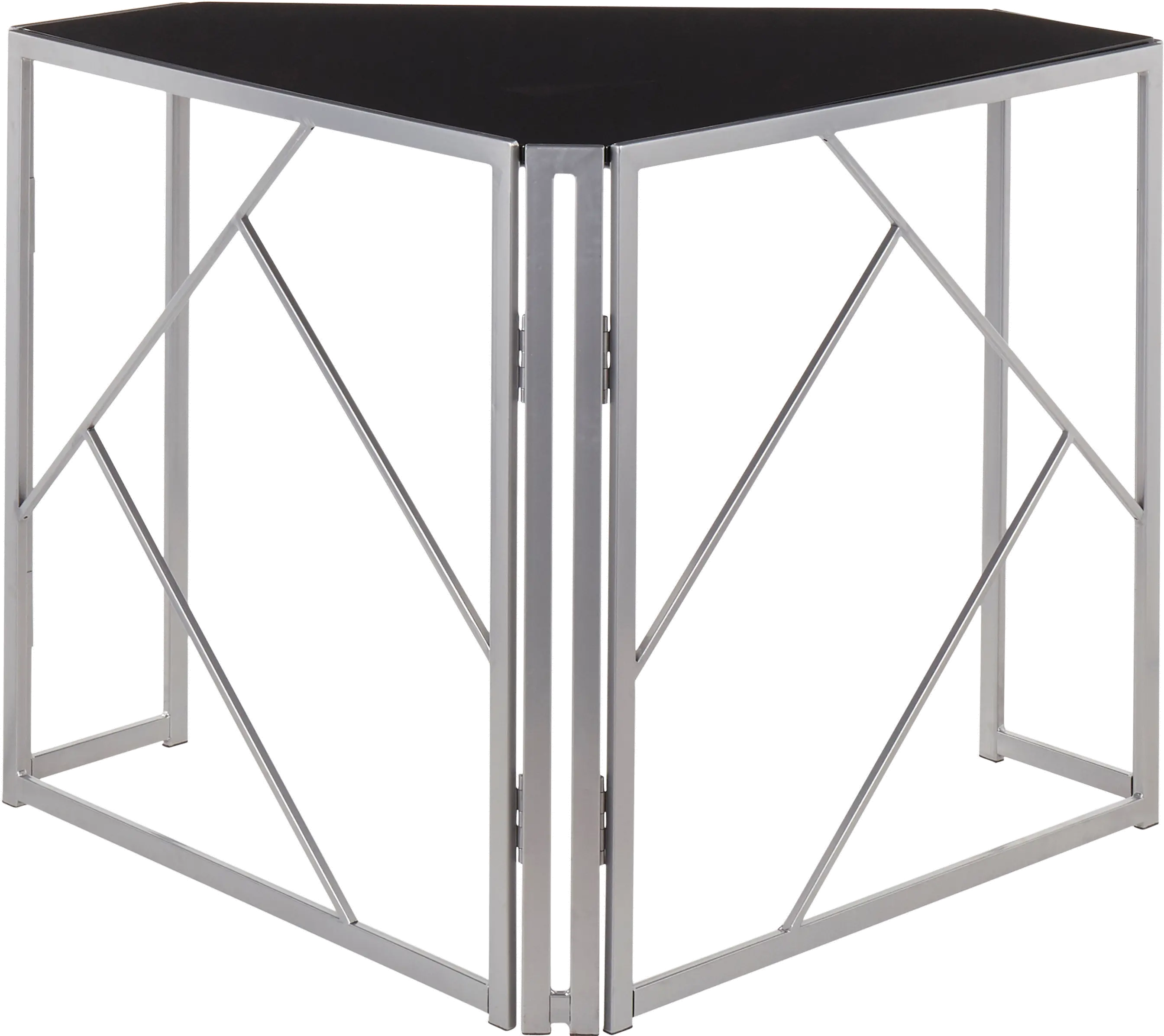 OFD-FOLIACNR SVBK Silver and Black Corner Desk - Folia-5