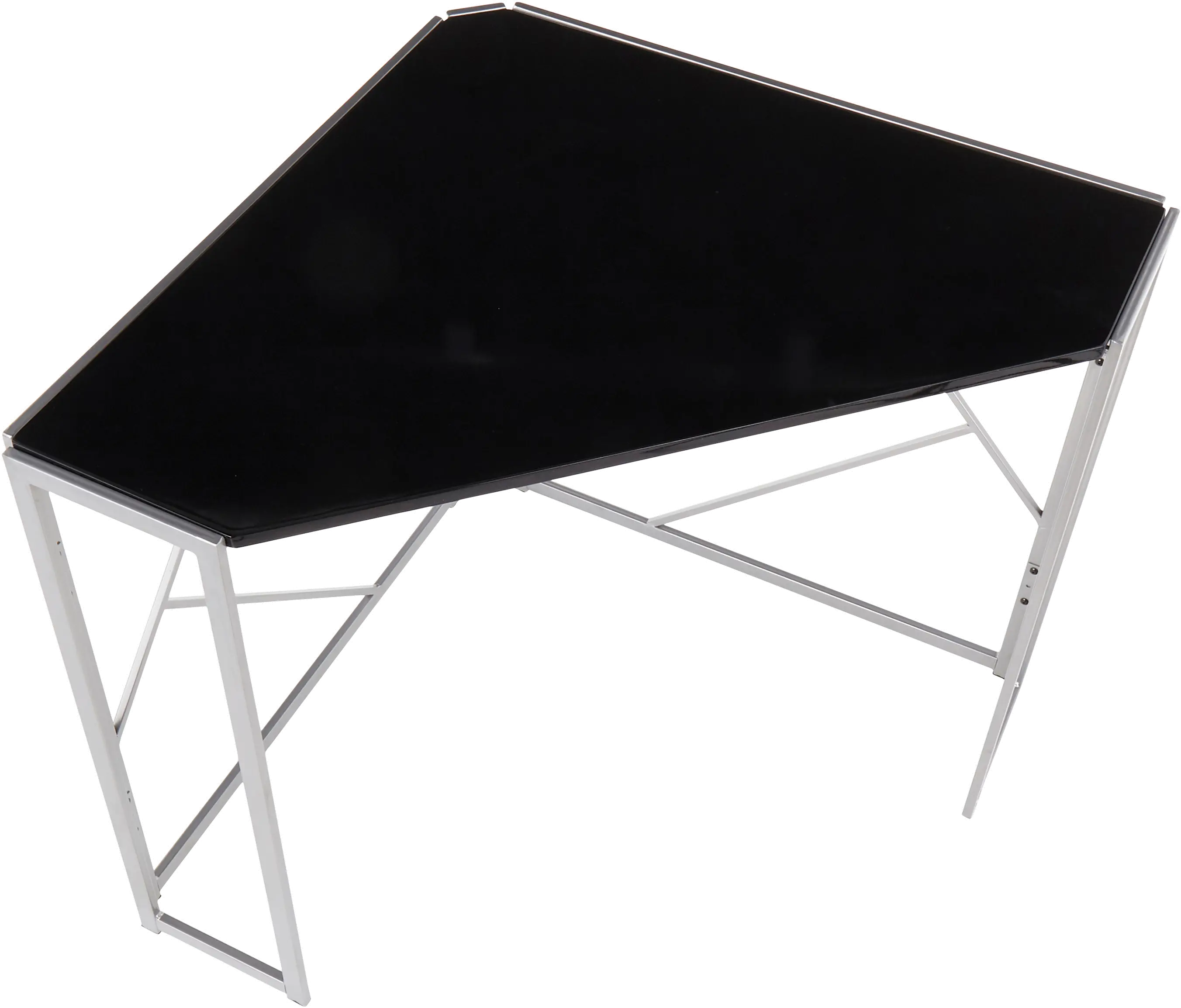 OFD-FOLIACNR SVBK Silver and Black Corner Desk - Folia-6