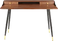 OFD-HRVY BK+WL Mid-century Modern Walnut Office Desk - Harvey