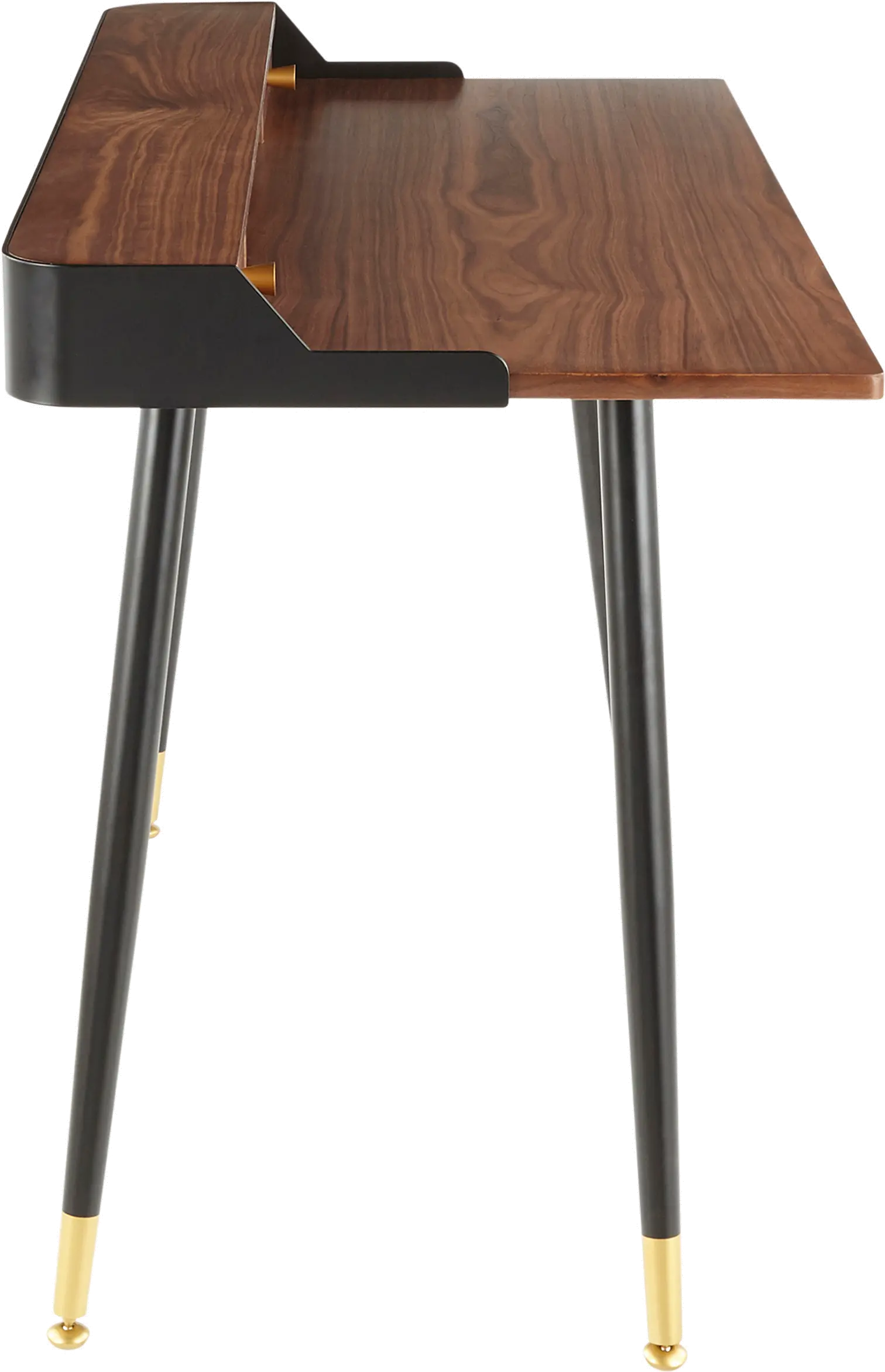 OFD-HRVY BK+WL Mid-century Modern Walnut Office Desk - Harvey-3