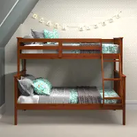 Espresso Brown Twin-over-Full Bunk Bed - Craftsman