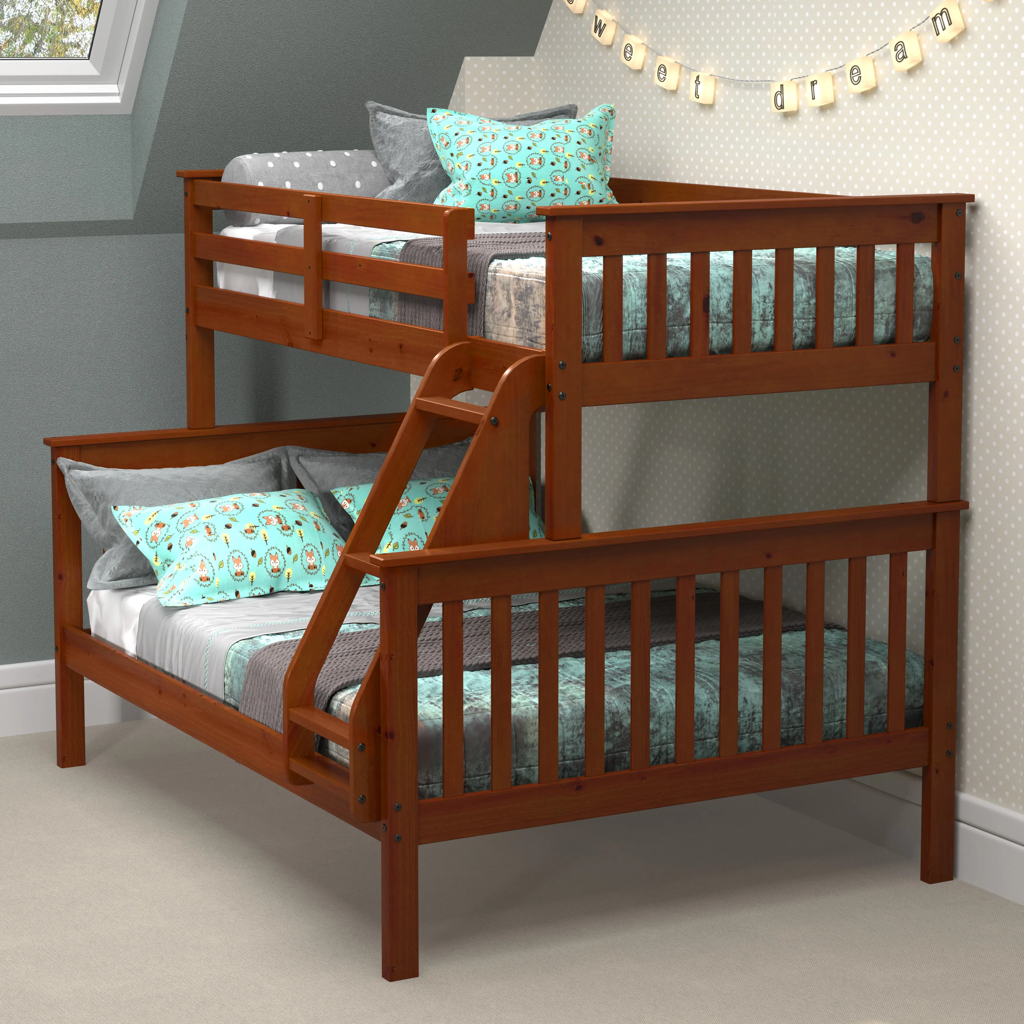 Espresso Brown Twin-over-Full Bunk Bed - Craftsman-2