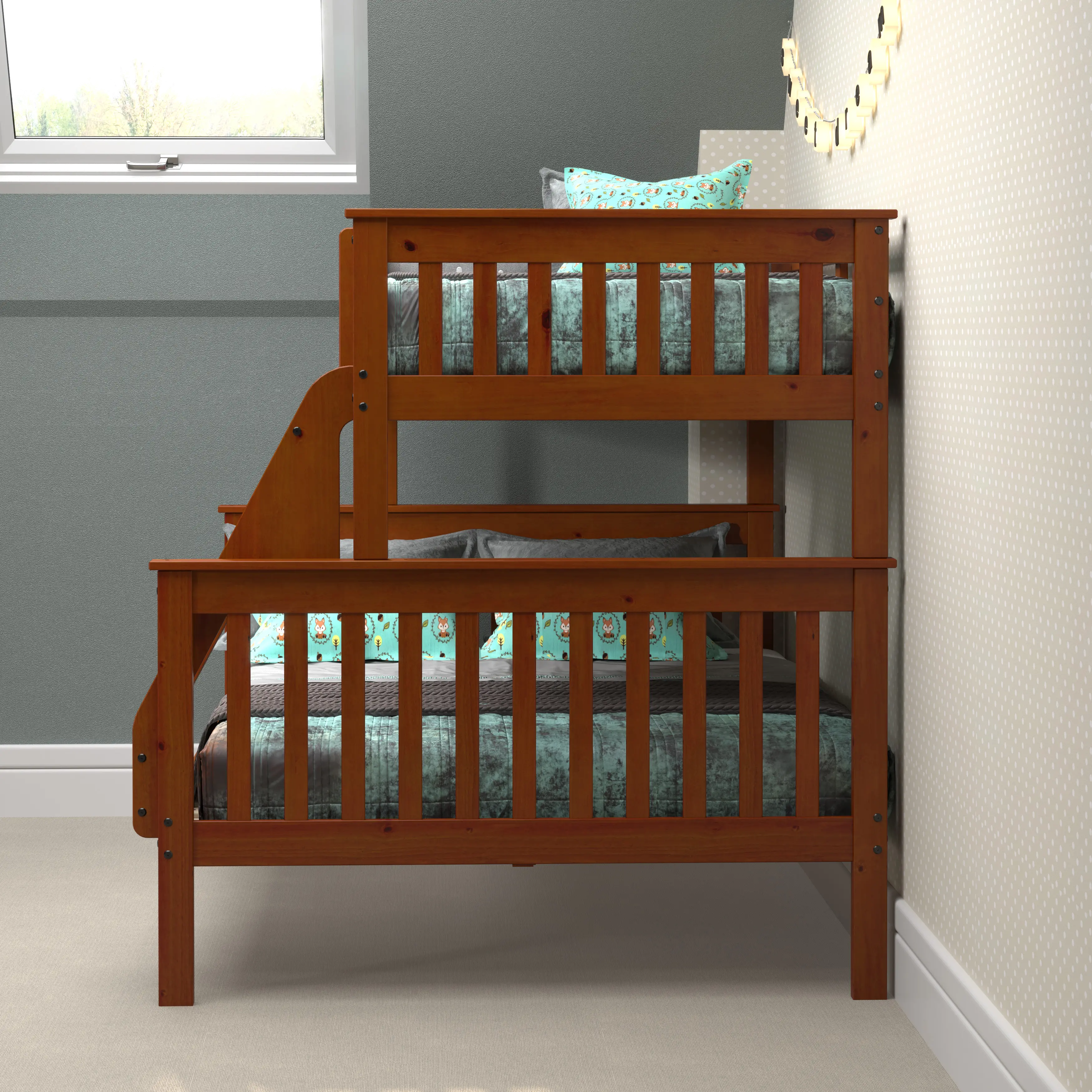 Espresso Brown Twin-over-Full Bunk Bed - Craftsman-4
