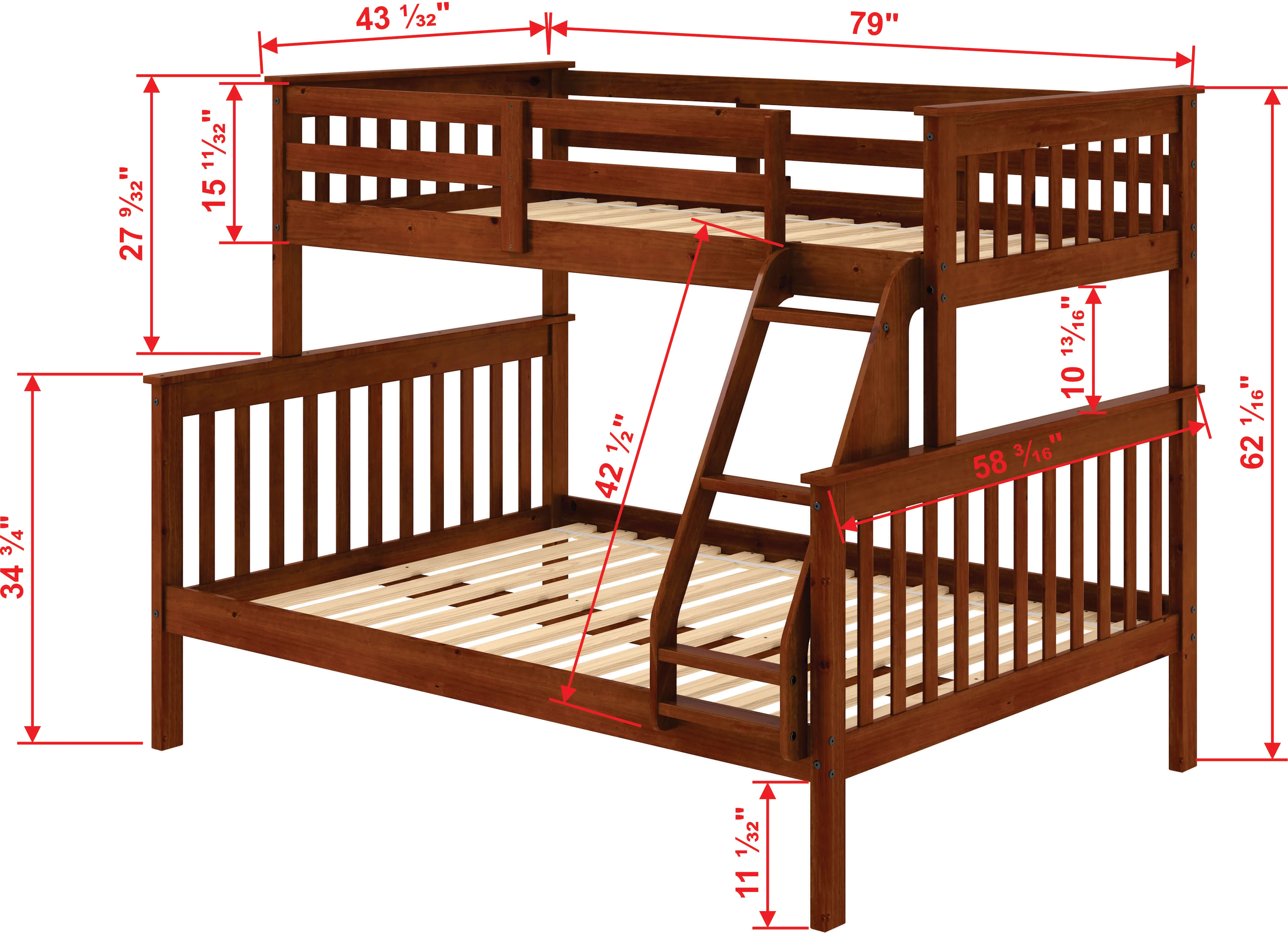 Espresso Brown Twin-over-Full Bunk Bed - Craftsman-7