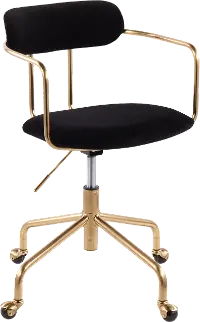 OC-DEMI AUVBK Black Velvet Office Chair - Demi
