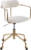 OC-DEMI AUVCR Cream Velvet Office Chair - Demi