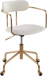 OC-DEMI AUVCR Cream Velvet Office Chair - Demi