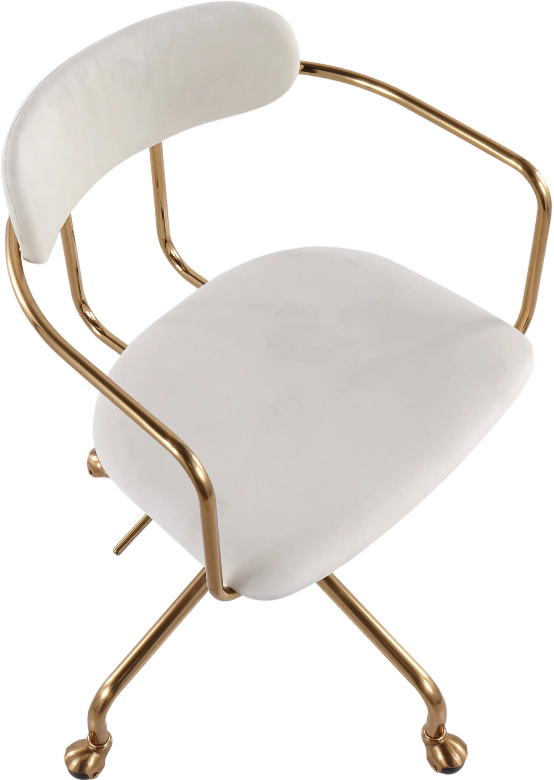OC-DEMI AUVCR Cream Velvet Office Chair - Demi-5