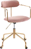 OC-DEMI AUVPK Pink Velvet Office Chair- Demi
