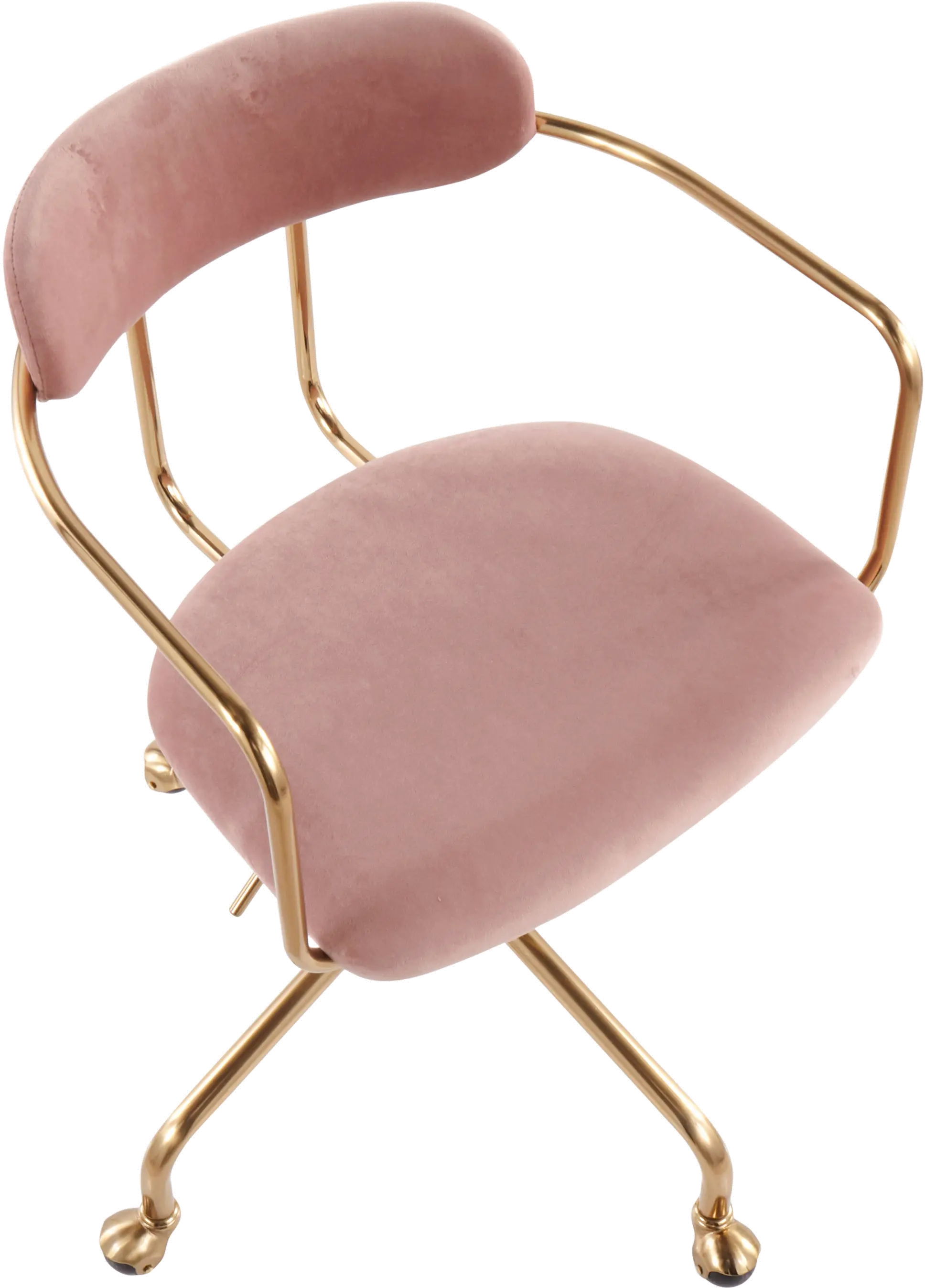 OC-DEMI AUVPK Pink Velvet Office Chair- Demi-5