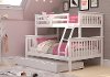 White Twin-over-Full Bunk Bed with Trundle - Craftsman