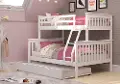 White Twin-over-Full Bunk Bed with Trundle - Craftsman