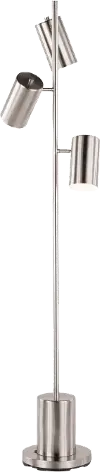 LS-CANNESFL SV Cannes Modern Brushed Stainless Steel Three Light Floor Lamp