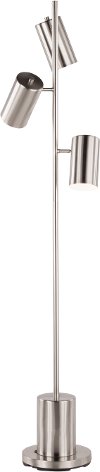 LS-CANNESFL SV Modern Brushed Stainless Steel Three Light Floor Lamp - Cannes