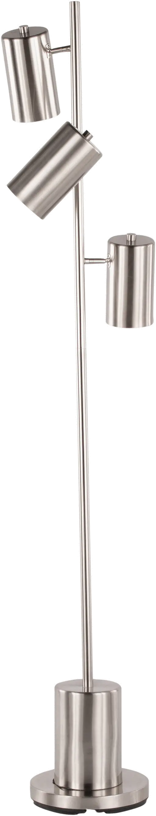 LS-CANNESFL SV Modern Brushed Stainless Steel Three Light Floor Lamp - Cannes-2