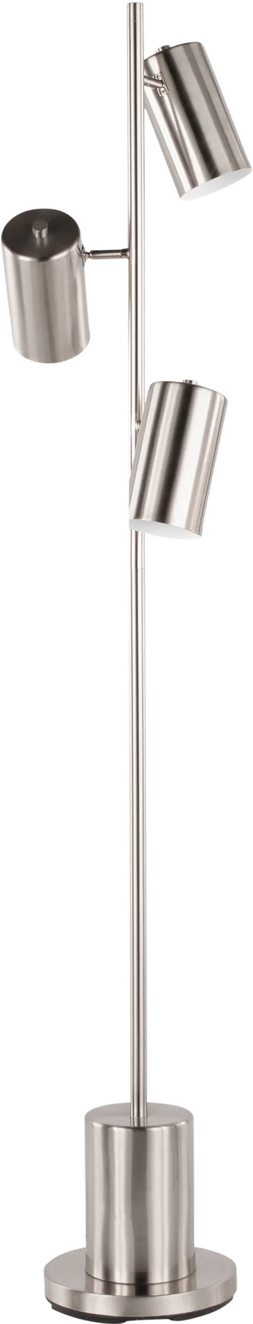 LS-CANNESFL SV Modern Brushed Stainless Steel Three Light Floor Lamp - Cannes-5