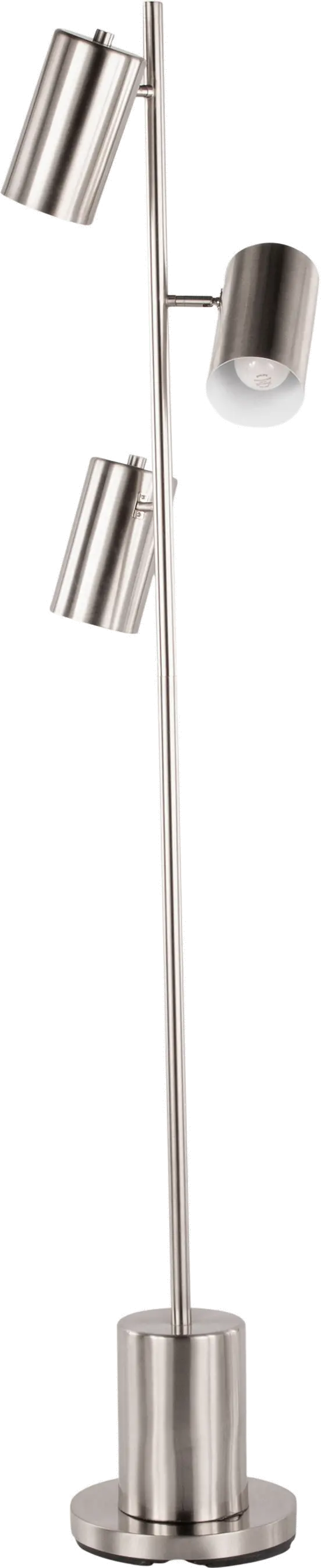 LS-CANNESFL SV Modern Brushed Stainless Steel Three Light Floor Lamp - Cannes-7