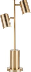 L-CANNESTB AU Contemporary Gold Metal Two Light Table Lamp - Cannes
