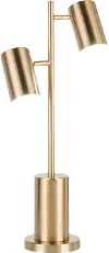 L-CANNESTB AU Contemporary Gold Metal Two Light Table Lamp - Cannes